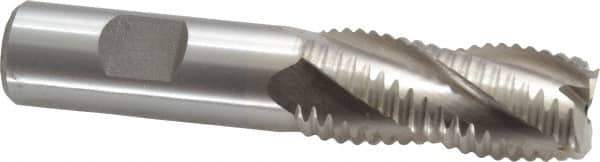 Interstate - 13/16" Diam, Coarse Pitch, 1-7/8" LOC, 4 Flute Cobalt Roughing Square End Mill - Uncoated, 4-1/8" OAL, 3/4" Shank Diam, Single End - Eagle Tool & Supply