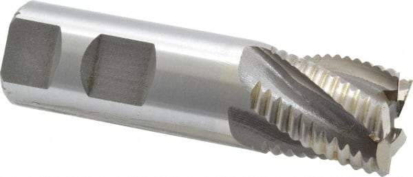Interstate - 1" Diam, Coarse Pitch, 1-1/8" LOC, 5 Flute Cobalt Roughing Square End Mill - Uncoated, 3-5/8" OAL, 1" Shank Diam, Single End - Eagle Tool & Supply