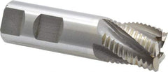 Interstate - 1" Diam, Coarse Pitch, 1-1/8" LOC, 5 Flute Cobalt Roughing Square End Mill - Uncoated, 3-5/8" OAL, 1" Shank Diam, Single End - Eagle Tool & Supply