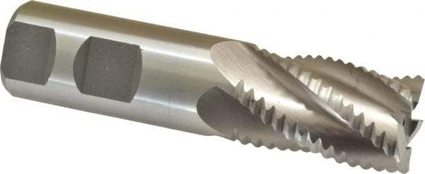 Interstate - 1" Diam, Coarse Pitch, 1-5/8" LOC, 5 Flute Cobalt Roughing Square End Mill - Uncoated, 4-1/8" OAL, 1" Shank Diam, Single End - Eagle Tool & Supply
