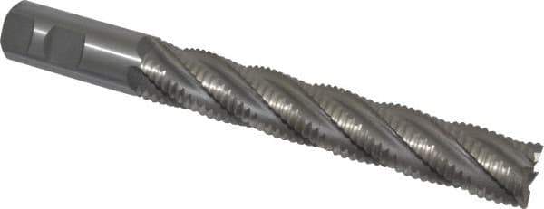 Interstate - 1" Diam, Coarse Pitch, 6" LOC, 5 Flute Cobalt Roughing Square End Mill - Uncoated, 8-1/2" OAL, 1" Shank Diam, Single End - Eagle Tool & Supply