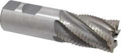 Interstate - 1-1/4" Diam, Coarse Pitch, 2" LOC, 6 Flute Cobalt Roughing Square End Mill - Uncoated, 4-1/2" OAL, 1-1/4" Shank Diam, Single End - Eagle Tool & Supply