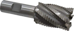 Interstate - 1-3/8" Diam, Coarse Pitch, 2" LOC, 6 Flute Cobalt Roughing Square End Mill - Uncoated, 4-1/4" OAL, 3/4" Shank Diam, Single End - Eagle Tool & Supply