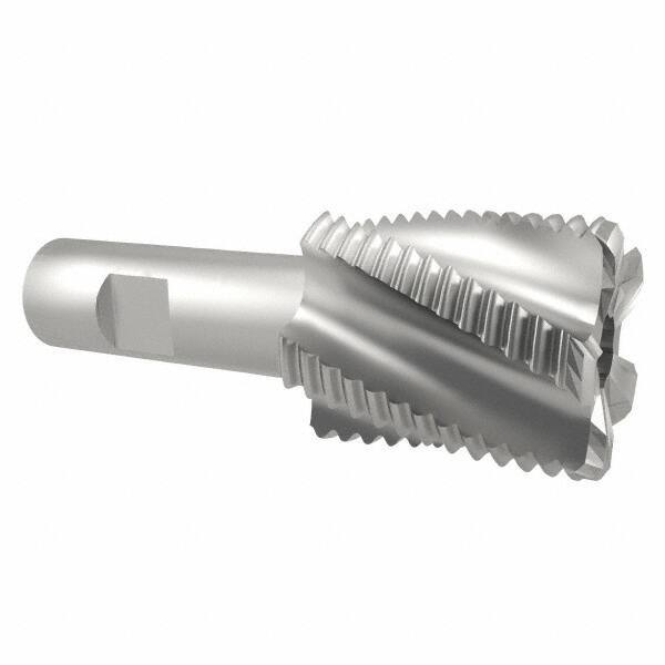Interstate - 1-1/2" Diam, Coarse Pitch, 2" LOC, 6 Flute Cobalt Roughing Square End Mill - Uncoated, 4-1/4" OAL, 3/4" Shank Diam, Single End - Eagle Tool & Supply