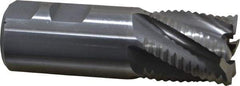 Interstate - 1-1/4" Diam, Coarse Pitch, 1-3/8" LOC, 6 Flute Cobalt Roughing Square End Mill - Uncoated, 3-7/8" OAL, 1-1/4" Shank Diam, Single End - Eagle Tool & Supply