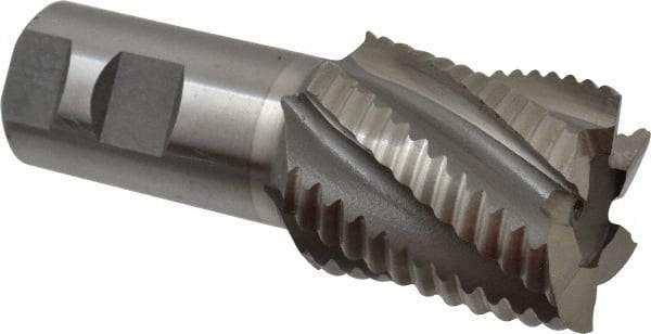 Interstate - 1-3/4" Diam, Coarse Pitch, 2" LOC, 6 Flute Cobalt Roughing Square End Mill - Uncoated, 4-1/2" OAL, 1-1/4" Shank Diam, Single End - Eagle Tool & Supply