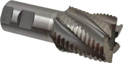 Interstate - 1-3/4" Diam, Coarse Pitch, 2" LOC, 6 Flute Cobalt Roughing Square End Mill - Uncoated, 4-1/2" OAL, 1-1/4" Shank Diam, Single End - Eagle Tool & Supply