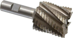 Interstate - 2" Diam, Coarse Pitch, 2" LOC, 8 Flute Cobalt Roughing Square End Mill - Uncoated, 4-1/2" OAL, 3/4" Shank Diam, Single End - Eagle Tool & Supply