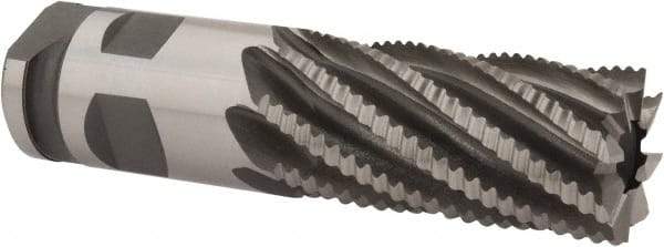 Interstate - 2" Diam, Coarse Pitch, 4" LOC, 8 Flute Cobalt Roughing Square End Mill - Uncoated, 7-3/4" OAL, 2" Shank Diam, Single End - Eagle Tool & Supply