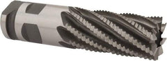 Interstate - 2" Diam, Coarse Pitch, 4" LOC, 8 Flute Cobalt Roughing Square End Mill - Uncoated, 7-3/4" OAL, 2" Shank Diam, Single End - Eagle Tool & Supply