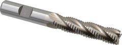 Interstate - 1/2" Diam, Coarse Pitch, 2" LOC, 4 Flute Cobalt Roughing Square End Mill - Uncoated, 4" OAL, 1/2" Shank Diam, Single End - Eagle Tool & Supply