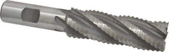 Interstate - 1" Diam, Coarse Pitch, 3" LOC, 5 Flute Cobalt Roughing Square End Mill - Uncoated, 5-1/4" OAL, 3/4" Shank Diam, Single End - Eagle Tool & Supply