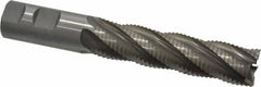 Interstate - 1" Diam, Coarse Pitch, 4" LOC, 5 Flute Cobalt Roughing Square End Mill - Uncoated, 6-1/2" OAL, 1" Shank Diam, Single End - Eagle Tool & Supply