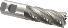 Interstate - 1-1/4" Diam, Coarse Pitch, 3" LOC, 6 Flute Cobalt Roughing Square End Mill - Uncoated, 5-1/2" OAL, 1-1/4" Shank Diam, Single End - Eagle Tool & Supply