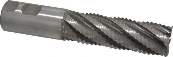 Interstate - 1-1/4" Diam, Coarse Pitch, 4" LOC, 6 Flute Cobalt Roughing Square End Mill - Uncoated, 6-1/2" OAL, 1-1/4" Shank Diam, Single End - Eagle Tool & Supply
