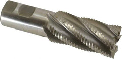 Interstate - 1-1/2" Diam, Coarse Pitch, 3" LOC, 6 Flute Cobalt Roughing Square End Mill - Uncoated, 5-1/2" OAL, 1-1/4" Shank Diam, Single End - Eagle Tool & Supply