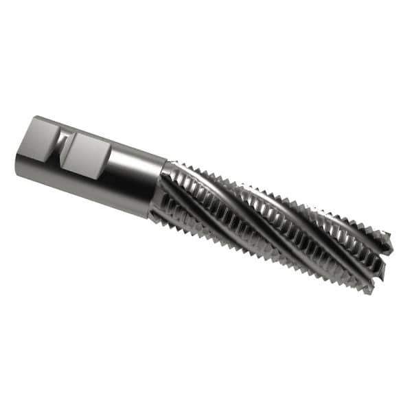 Interstate - 1-1/2" Diam, Coarse Pitch, 4" LOC, 6 Flute Cobalt Roughing Square End Mill - Uncoated, 6-1/2" OAL, 1-1/4" Shank Diam, Single End - Eagle Tool & Supply
