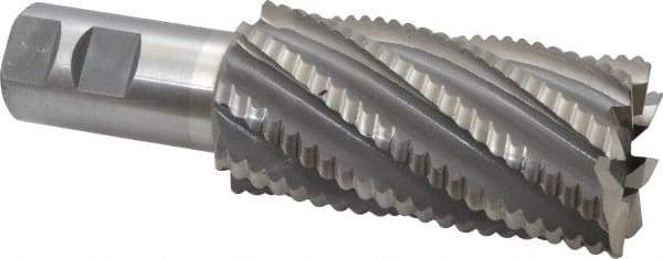Interstate - 2" Diam, Coarse Pitch, 4" LOC, 8 Flute Cobalt Roughing Square End Mill - Uncoated, 6-1/2" OAL, 1-1/4" Shank Diam, Single End - Eagle Tool & Supply