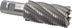 Interstate - 2" Diam, Coarse Pitch, 4" LOC, 8 Flute Cobalt Roughing Square End Mill - Uncoated, 6-1/2" OAL, 1-1/4" Shank Diam, Single End - Eagle Tool & Supply