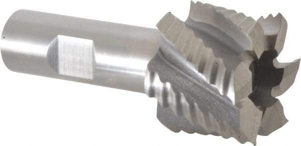 Interstate - 1-1/2" Diam, Coarse Pitch, 1-1/8" LOC, 6 Flute Cobalt Roughing Square End Mill - Uncoated, 3-3/8" OAL, 3/4" Shank Diam, Single End - Eagle Tool & Supply
