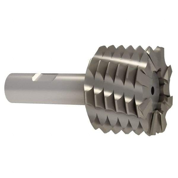 Interstate - 2" Diam, Coarse Pitch, 1-1/8" LOC, 8 Flute Cobalt Roughing Square End Mill - Uncoated, 3-3/8" OAL, 3/4" Shank Diam, Single End - Eagle Tool & Supply