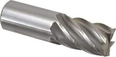 Interstate - 1-1/4", 2" LOC, 1-1/4" Shank Diam, 4-1/2" OAL, 6 Flute, High Speed Steel Square End Mill - Single End, Uncoated, Spiral Flute, 30° Helix, Centercutting, Right Hand Cut, Right Hand Flute - Eagle Tool & Supply
