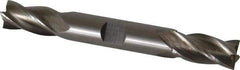 Interstate - 1/2", 1" LOC, 1/2" Shank Diam, 4-1/8" OAL, 4 Flute, High Speed Steel Square End Mill - Double End, Uncoated, Spiral Flute, 30° Helix, Centercutting, Right Hand Cut, Right Hand Flute - Eagle Tool & Supply