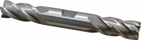 Interstate - 3/4", 1-5/8" LOC, 3/4" Shank Diam, 5-5/8" OAL, 4 Flute, High Speed Steel Square End Mill - Double End, Uncoated, Spiral Flute, 30° Helix, Centercutting, Right Hand Cut, Right Hand Flute - Eagle Tool & Supply