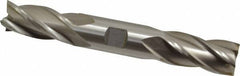Interstate - 7/8", 1-7/8" LOC, 7/8" Shank Diam, 6-1/8" OAL, 4 Flute, High Speed Steel Square End Mill - Double End, Uncoated, Spiral Flute, 30° Helix, Centercutting, Right Hand Cut, Right Hand Flute - Eagle Tool & Supply