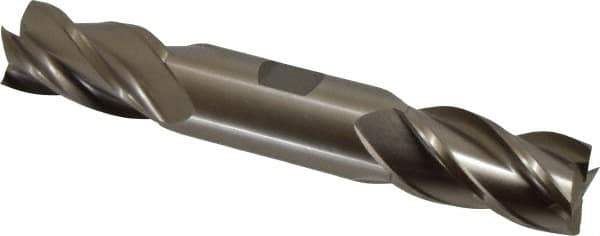 Interstate - 1", 1-7/8" LOC, 1" Shank Diam, 6-3/8" OAL, 4 Flute, High Speed Steel Square End Mill - Double End, Uncoated, Spiral Flute, 30° Helix, Centercutting, Right Hand Cut, Right Hand Flute - Eagle Tool & Supply