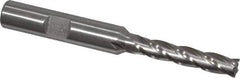 Interstate - 1/4", 1-1/4" LOC, 3/8" Shank Diam, 3-1/16" OAL, 4 Flute, High Speed Steel Square End Mill - Single End, Uncoated, Spiral Flute, 30° Helix, Centercutting, Right Hand Cut, Right Hand Flute - Eagle Tool & Supply