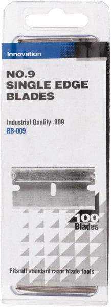 PHC - 100 Piece Steel Single Edge Blade - 1-1/2" OAL, 0.009" Blade Thickness - Eagle Tool & Supply