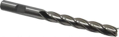 Interstate - 3/8", 2-1/2" LOC, 3/8" Shank Diam, 4-1/4" OAL, 4 Flute, High Speed Steel Square End Mill - Single End, Uncoated, Spiral Flute, 30° Helix, Centercutting, Right Hand Cut, Right Hand Flute - Eagle Tool & Supply