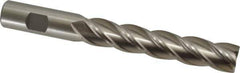 Interstate - 3/4", 4" LOC, 3/4" Shank Diam, 6-1/4" OAL, 4 Flute, High Speed Steel Square End Mill - Single End, Uncoated, Spiral Flute, 30° Helix, Centercutting, Right Hand Cut, Right Hand Flute - Eagle Tool & Supply