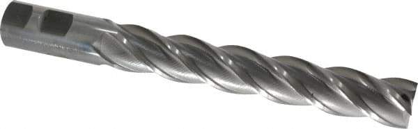 Interstate - 1", 6" LOC, 1" Shank Diam, 8-1/2" OAL, 4 Flute, High Speed Steel Square End Mill - Single End, Uncoated, Spiral Flute, 30° Helix, Centercutting, Right Hand Cut, Right Hand Flute - Eagle Tool & Supply