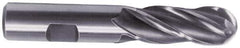 Hertel - 11mm Diam, 1" LOC, 4 Flute Cobalt Ball End Mill - Uncoated, Single End, 2-11/16" OAL, 3/8" Shank Diam - Eagle Tool & Supply