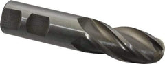 Interstate - 7/8" Diam, 1-7/8" LOC, 4 Flute High Speed Steel Ball End Mill - Uncoated, Single End, 4-1/8" OAL, 7/8" Shank Diam, Spiral Flute - Eagle Tool & Supply