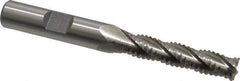 Interstate - 5/16" Diam, Coarse Pitch, 1-3/8" LOC, 4 Flute Cobalt Roughing Square End Mill - Uncoated, 3-1/8" OAL, 3/8" Shank Diam, Single End, Centercutting - Eagle Tool & Supply