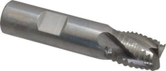 Interstate - 5/8" Diam, Coarse Pitch, 3/4" LOC, 4 Flute Cobalt Roughing Square End Mill - Uncoated, 2-7/8" OAL, 5/8" Shank Diam, Single End, Centercutting - Eagle Tool & Supply
