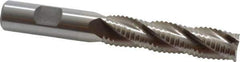 Interstate - 5/8" Diam, Coarse Pitch, 2-1/2" LOC, 4 Flute Cobalt Roughing Square End Mill - Uncoated, 4-5/8" OAL, 5/8" Shank Diam, Single End, Centercutting - Eagle Tool & Supply