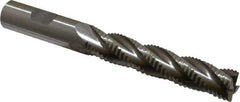 Interstate - 5/8" Diam, Coarse Pitch, 3-1/8" LOC, 4 Flute Cobalt Roughing Square End Mill - Uncoated, 5-1/4" OAL, 5/8" Shank Diam, Single End, Centercutting - Eagle Tool & Supply
