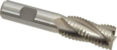 Interstate - 3/4" Diam, Coarse Pitch, 1-5/8" LOC, 4 Flute Cobalt Roughing Square End Mill - Uncoated, 3-3/4" OAL, 5/8" Shank Diam, Single End, Centercutting - Eagle Tool & Supply