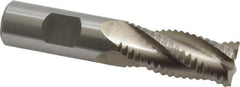 Interstate - 3/4" Diam, Coarse Pitch, 1-5/8" LOC, 4 Flute Cobalt Roughing Square End Mill - Uncoated, 3-3/4" OAL, 3/4" Shank Diam, Single End, Centercutting - Eagle Tool & Supply