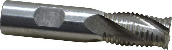 Interstate - 3/4" Diam, Coarse Pitch, 1-1/4" LOC, 4 Flute Cobalt Roughing Square End Mill - Uncoated, 3-1/2" OAL, 3/4" Shank Diam, Single End, Centercutting - Eagle Tool & Supply