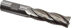 Interstate - 3/4" Diam, Coarse Pitch, 2-1/2" LOC, 4 Flute Cobalt Roughing Square End Mill - Uncoated, 4-5/8" OAL, 3/4" Shank Diam, Single End, Centercutting - Eagle Tool & Supply