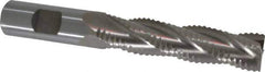 Interstate - 3/4" Diam, Coarse Pitch, 3" LOC, 4 Flute Cobalt Roughing Square End Mill - Uncoated, 5-1/4" OAL, 3/4" Shank Diam, Single End, Centercutting - Eagle Tool & Supply
