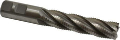 Interstate - 7/8" Diam, Coarse Pitch, 3-1/2" LOC, 5 Flute Cobalt Roughing Square End Mill - Uncoated, 5-3/4" OAL, 7/8" Shank Diam, Single End, Centercutting - Eagle Tool & Supply