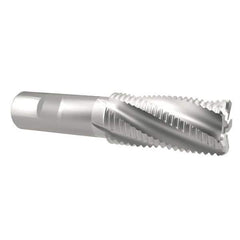 Interstate - 1" Diam, Coarse Pitch, 2" LOC, 5 Flute Cobalt Roughing Square End Mill - Uncoated, 4-1/4" OAL, 3/4" Shank Diam, Single End, Centercutting - Eagle Tool & Supply