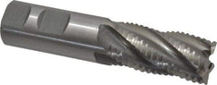 Interstate - 1" Diam, Coarse Pitch, 2" LOC, 5 Flute Cobalt Roughing Square End Mill - Uncoated, 4-1/2" OAL, 1" Shank Diam, Single End, Centercutting - Eagle Tool & Supply