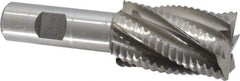 Interstate - 1-1/4" Diam, Coarse Pitch, 2" LOC, 6 Flute Cobalt Roughing Square End Mill - Uncoated, 4-1/4" OAL, 3/4" Shank Diam, Single End, Centercutting - Eagle Tool & Supply